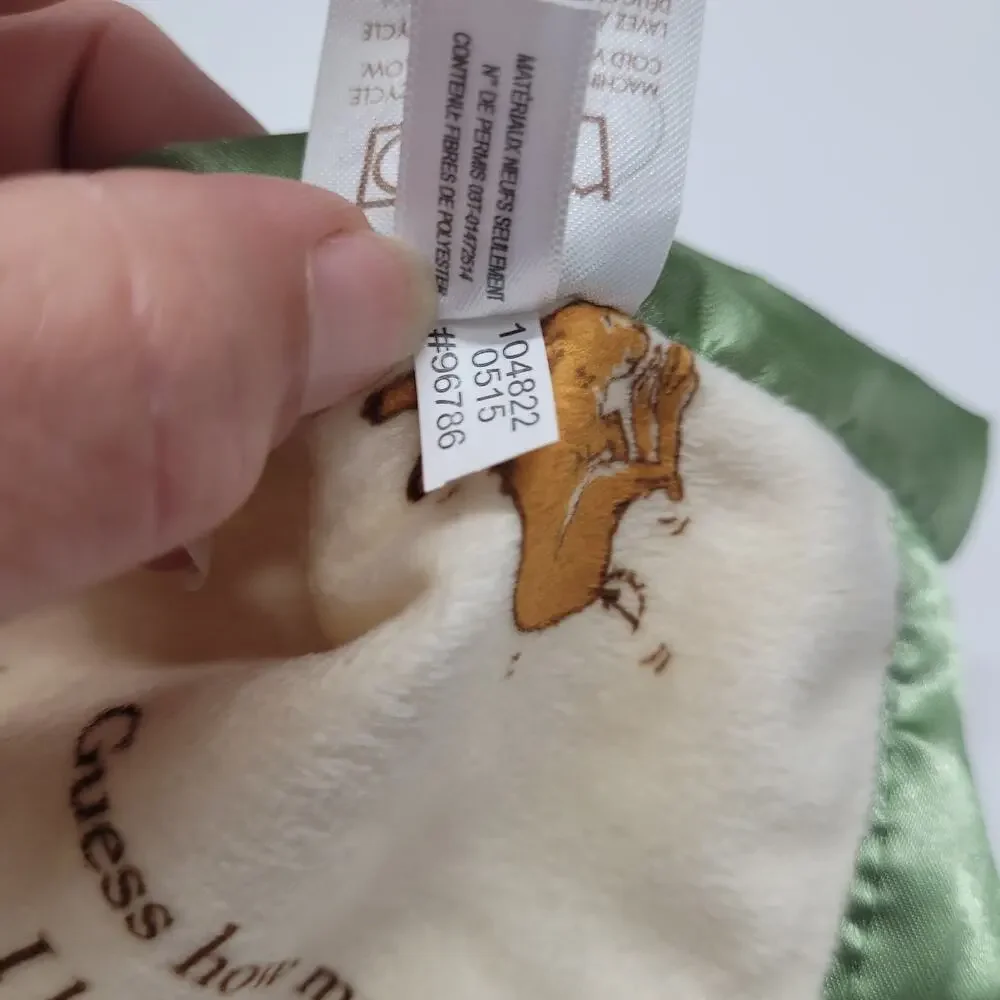 Guess How Much I Love You Bunny Rabbit Plush Security Baby Blanket Lovey Green